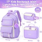 Set de mochilas Fimibuke para niñas a prueba de agua con lonchera Purp