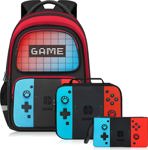 Mochila escolar TILYTADLY Gamer Boys 17 con lonchera y lápices