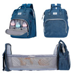 Mochila Maternal Azul Gadnic Pañalera Cuna Portátil