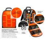 Mochila Para Cámara Fotográfica Gadnic MCAM164 Impermeable Con Divisiones