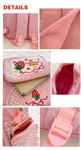 Mochila Lovemore Kawaii Bordado Fresa para Niña