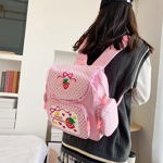 Mochila Lovemore Kawaii Bordado Fresa para Niña