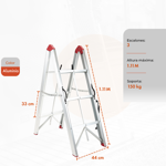 Escalera Aluminio plegable Ultra Compacta 3 escalones