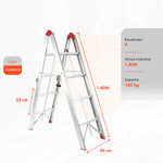 Escalera Aluminio plegable Ultra Compacta 4 escalones