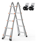 Escalera Telescópica De Aluminio Vevor De 20 Pies, Plegable