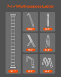 Escalera Plegable Multiusos Vevor 7 En 1 De 15.5 Pies De Alc