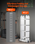 Escalera Plegable Multiusos Vevor 7 En 1 De 15.5 Pies De Alc