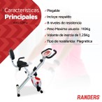 Bicicleta Fija X-Bike Vertical Randers ARG-129 Plegable