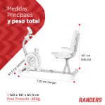 Bicicleta Fija Horizontal Randers ARG-2540 Magnetica Regulable