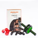 Kit Set Rueda Abdominal Mancuernas Push UP Athletic Fitness