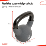 Pesa rusa Randers Kettlebell Neoprene 4kg ARG-NKET-004