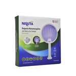 Raqueta matamosquitos rotatoria con base y luz trampa UV de 3 luces NISUTA - NSRAEMIC