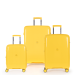 Set x 3 Valijas Carry on Mediana Grande Urbano Rígidas Expandible Amarilla