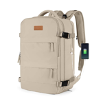 Mochila de Viaje Carry On para Cabina de Avion Porta Notebook Waggs Caqui