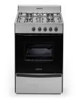 Cocina A Gas Longvie 12231x 56cm Inox Cajón Parrilla