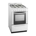 Cocina Domec CBULEAV, Multigas, ancho 56 cms., luz, encendido eléctrico, autolimpiante, blanca