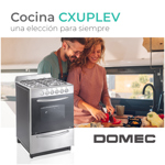 Cocina Domec CXUPLEV , multigas, luz, encendido eléctrico, acero inoxidable
