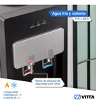 Dispenser De Agua Vitta Frío/calor Con Conservadora Dafcb002 - Negro