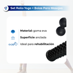 Kit Foam Roller Rolo Masajeador con Pelotas Bolas con Pinches Masaje Waggs