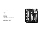Set Parrilla 18pzs Kit Asador Acero Inoxidable Con Estuche