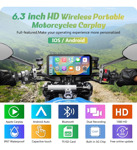 Pantalla Carplay Gps 6.3 Para Motocicleta Hd 1080p