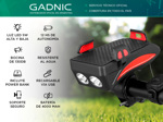 Luz de Bicicleta Gadnic Con Soporte Celular y Power Bank Led + Bocina