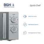 Microondas BGH Mecánico 18L Silver Espejado B118MS25