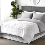 Acolchado 4 estaciones QUEEN - Reversible Blanco/Gris