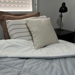 Acolchado 4 estaciones KING- Reversible Blanco/Gris