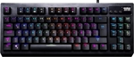 Teclado Gamer VSG Quasar RGB mecánico TKL, control multimedia con interruptores Outemu