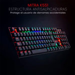 Teclado Gamer Mecanico Redragon Mitra K551rgb Esp Rgb Sw Red, Color Negro Español Latam