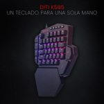 Teclado de una mano gamer Redragon Diti K585RGB color negro con luz RGB