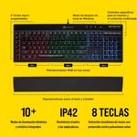Teclado Corsair K55 Rgb Blacklit Multicolor Led Esp