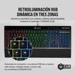 Teclado Corsair K55 Rgb Blacklit Multicolor Led Esp