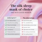 Máscara de seda para dormir DROWSY, acolchada, que abraza la cara, color azul