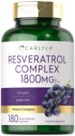 Suplemento Carlyle Resveratrol 1800 mg 180 cápsulas