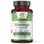 Cápsulas de hoja de moringa Organic Aura 1500 mg 150 HPMC Veg