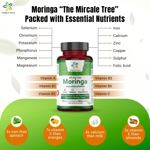 Cápsulas de hoja de moringa Organic Aura 1500 mg 150 HPMC Veg