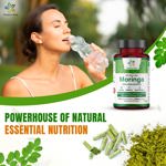 Cápsulas de hoja de moringa Organic Aura 1500 mg 150 HPMC Veg