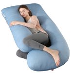 Almohada de embarazo Cauzyart en forma de U para todo el cuerpo con funda de refrigeración