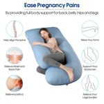 Almohada de embarazo Cauzyart en forma de U para todo el cuerpo con funda de refrigeración