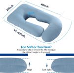 Almohada de embarazo Cauzyart en forma de U para todo el cuerpo con funda de refrigeración