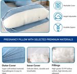 Almohada de embarazo Cauzyart en forma de U para todo el cuerpo con funda de refrigeración