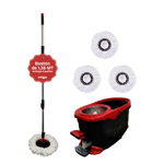 Mopa Centrifuga Lampazo Trapeador Giratorio con Balde Pedal Negro Waggs