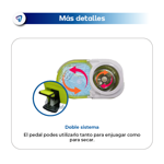 Mopa Centrifuga Lampazo Trapeador Giratorio con Balde Pedal Negro Waggs