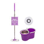Mopa con Balde Centrifuga Lampazo Trapeador Giratorio 360 Violeta Waggs