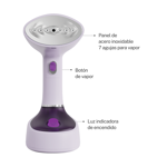 Vaporizador Plancha Vapor Smart Tek Plegable GS1320 Violeta