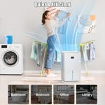 Deshumidificador VRZTLAI 3L para baño, dormitorio, sótano, 850 pies cuadrados