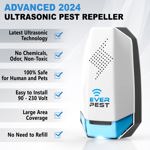 Control ultrasónico de plagas Ever Pest, paquete de 2 unidades para interiores