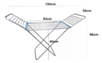 Tendedero de Ropa Aluminio Con Alas 150x55 Cm Hogar Actual